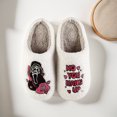 thumbnail image 4 of Esqueleto Grito Difuso Termales Planas Peluche Punta Cerrada Los Pies Cerrados Halloween Divertidas No Deslizantes para El Invierno Otoño, 4 of 9