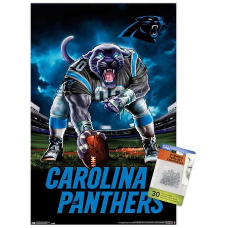 NFL Carolina Panthers – 3 Point Stance 19 Wall Poster with Push Pins 14.725 x 22.375