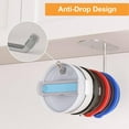 thumbnail image 3 of 2 Pack Tumbler Lid Organizer - Horizontal - Self-Adhesive Under-Cabinet Mount, Space-Saving Design, Holds Multiple Lids, Clutter-Free Kitchen Cabinets and Countertops Organization, Steel, Silver, 3 of 7