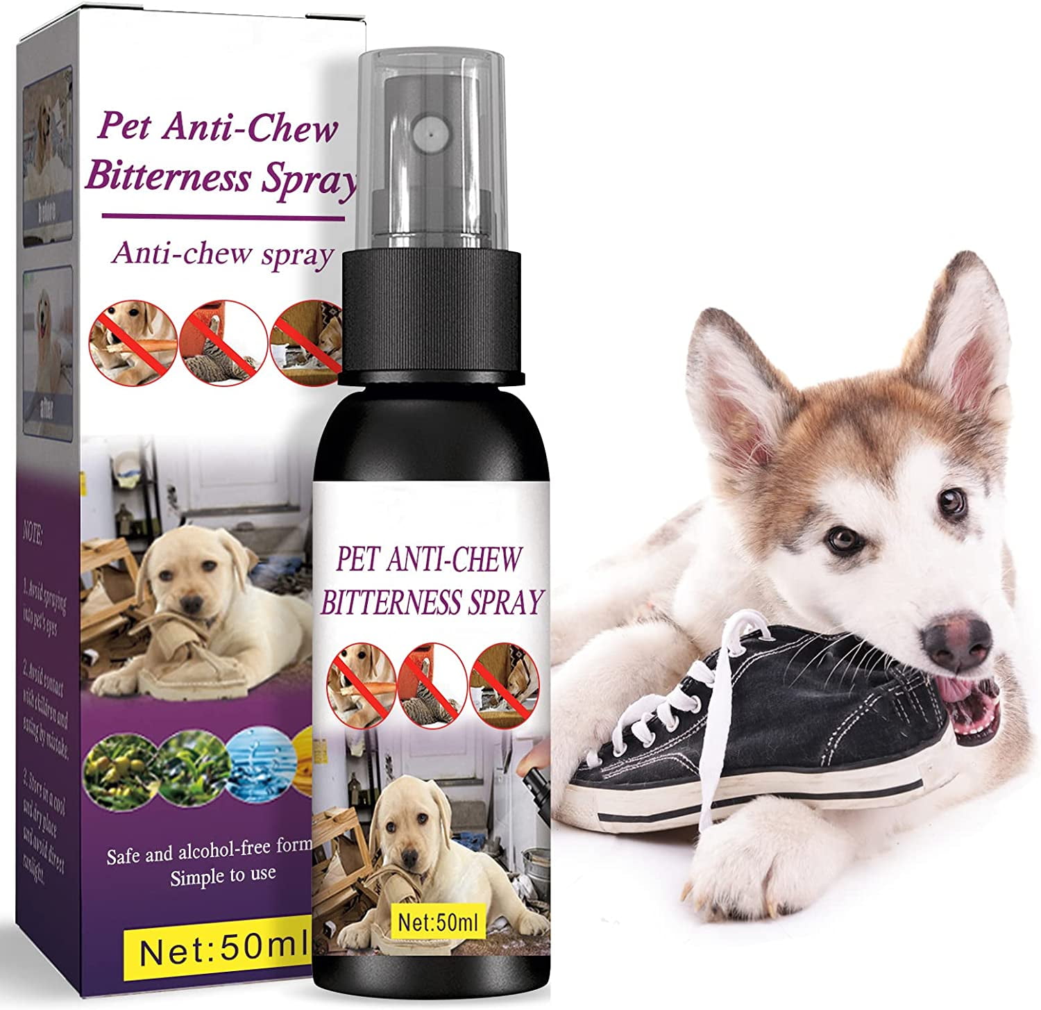 Fongwan No Chew Spray for Dogs, Bitter Apple Spray for Dogs to Stop