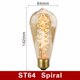 thumbnail image 3 of Bombilla retro Edison E27 220 V 40 W, bombilla A60 ST58 ST64 T10 T45 T185 G80 G95, bombilla vintage con filamento en forma de ampolla incandescente en espiral, 3 of 5
