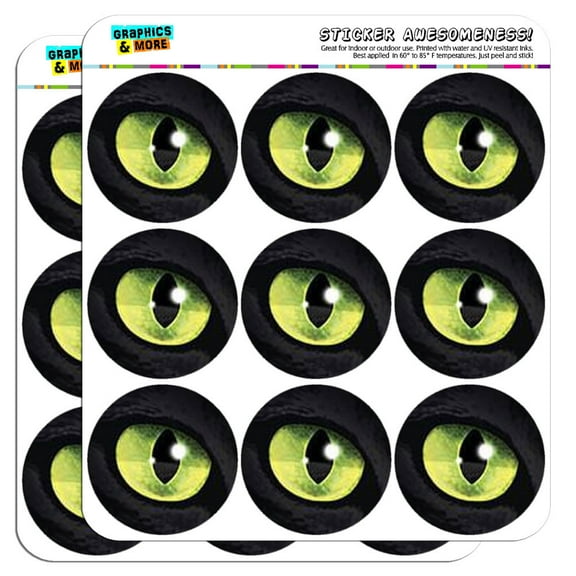 Cat Green Eye 2" Scrapbooking Crafting Stickers