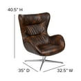 thumbnail image 5 of BizChair Bomber Jacket LeatherSoft Swivel Wing Chair, 5 of 11