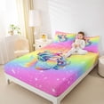 thumbnail image 5 of Feelyou Magic Mermaid Princess Twin Sheet Sets, Dreamy Ocean Sealife Twin Fitted Sheet, Teens Kids Boys Girls Flat Sheet, Luxury Bedroom Decor, 3 Pieces, 5 of 8