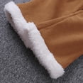 thumbnail image 5 of Tfken Trousers For Girls Children Flare-Leg Casual Solid Color Elastic Waist Warm Fleece Pants Khaki Size 2-3 Years, 5 of 8