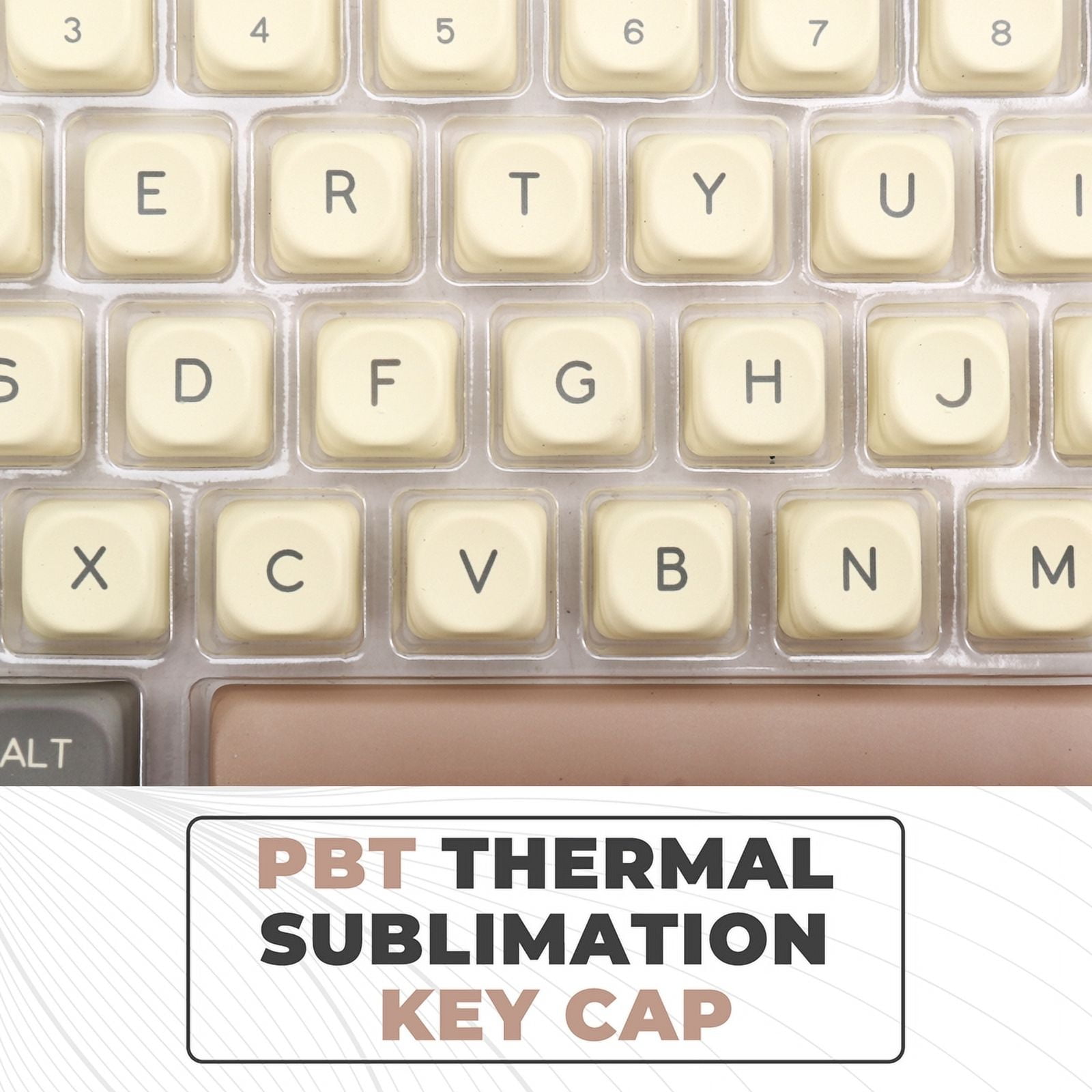 Keycaps PBT Key Cap Fit Laptop PC Game Office Thermally Sublimated Keycaps A
