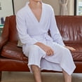 thumbnail image 7 of YanHoo Men's Cotton Robe, Mid Length Terry Bathrobe, Cozy Cotton Kimono Spa Bathrobe 2023 Walmart Prime Sale, 7 of 7