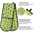 thumbnail image 4 of Dailycode Double Sided Oven Mitt with Loop Heat Resistant Kitchen Long Potholders 7" x 35" Black Bat on Green, 4 of 6