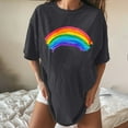 thumbnail image 4 of Midsumdr Pride Shirt Women Funny Rainbow Print T Shirt Rainbow Graphic Tees LGBT Equality Shirts Summer Casual Short Sleeve Tops, 4 of 7