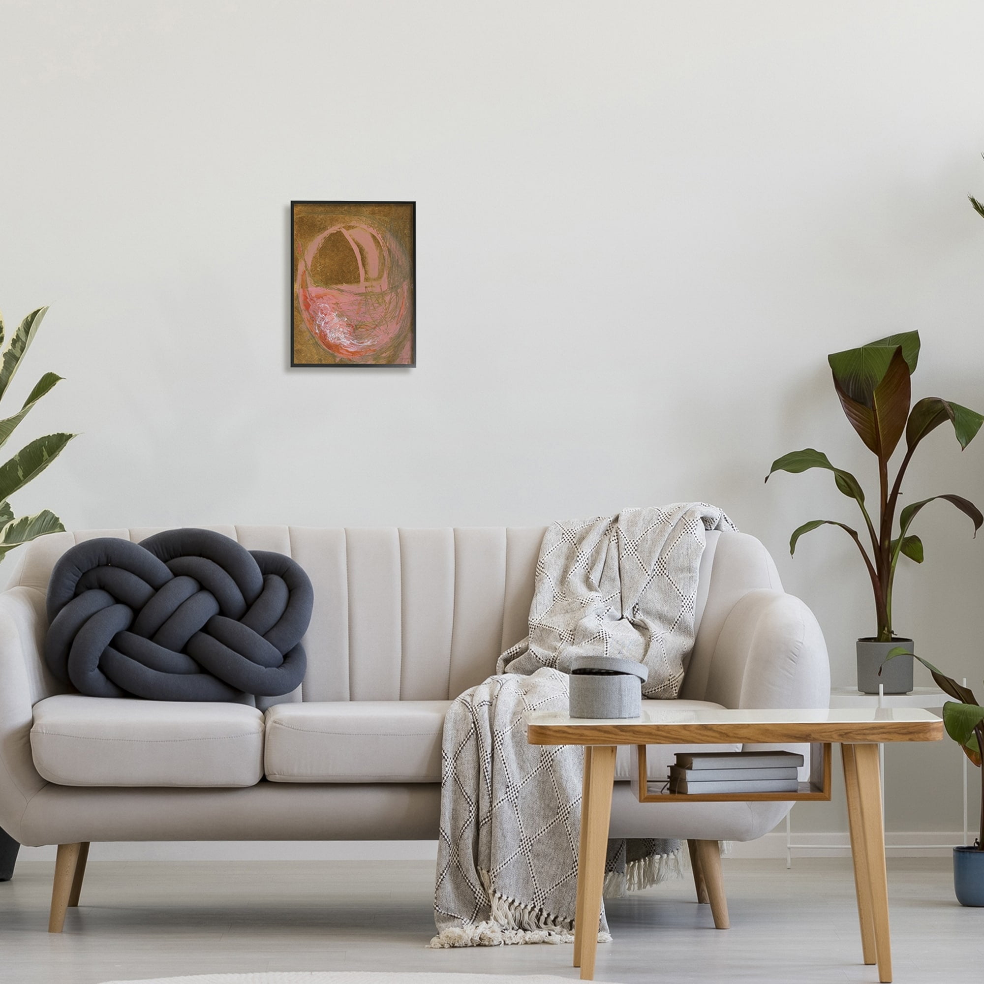 Stupell Industries Rustic Abstract Pink Circle Sketch Graffiti,11 x 14, Design by Kamdon Kreations