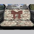 thumbnail image 4 of HUISEFOR Camo Brown Bow Car Seat Covers Full Set Soft Elastic 4 Pcs, Breathable, All‑Season Protection, Front and Back Seat Covers Protectors, Universal Fit for Most Cars SUVs, 4 of 7