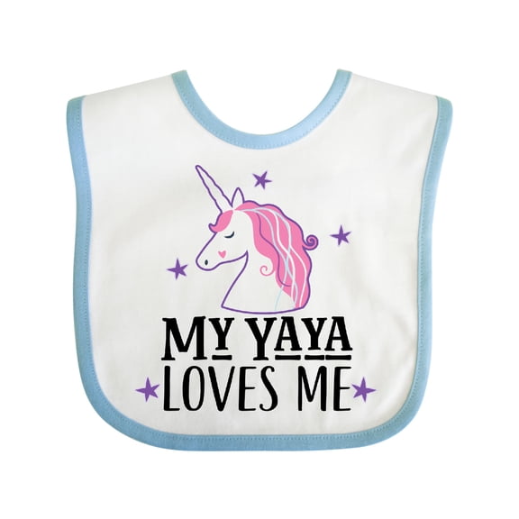Inktastic My Yaya Loves Me Unicorn Girls Baby Bib