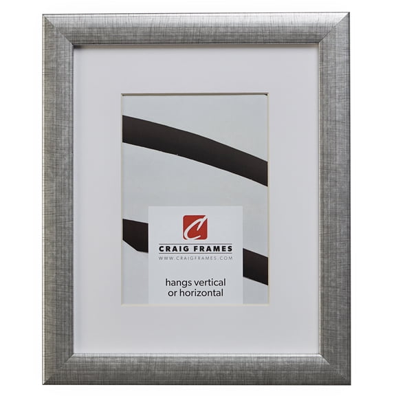 Craig Frames 23247944 24x30 inch Scratched Silver Picture Frame Matted for a 20x26 Photo