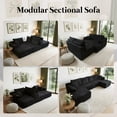 thumbnail image 5 of Kelyda 130'' U Shaped Sectional Couches, Modern Deep Seat Foam Boneless Cloud Sofa for Living Room Black, 5 of 8