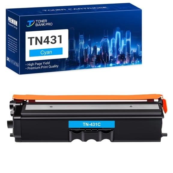 Toner Bank TN431 TN433 Toner Cartridge Compatible for Brother TN 431 TN431 TN-431C Toner Cartridge High Yield (Cyan, 1-Pack)