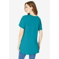 thumbnail image 3 of Roaman's Women's Plus Size Embellished Tunic With Side Slits, 3 of 5