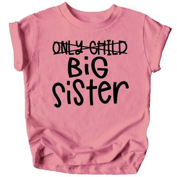 Olive Loves Apple Only Child to Big Sister Sibling Announcement Shirts for Baby and Toddler Girls Sibling Outfits Mauve Shirt