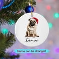 thumbnail image 2 of Personalized Pug Ceramic Ornament, Unique Dog Christmas Ornaments Gift, Custom Name Pug Ornament, Hanging Xmas Tree Decor, 2 of 6