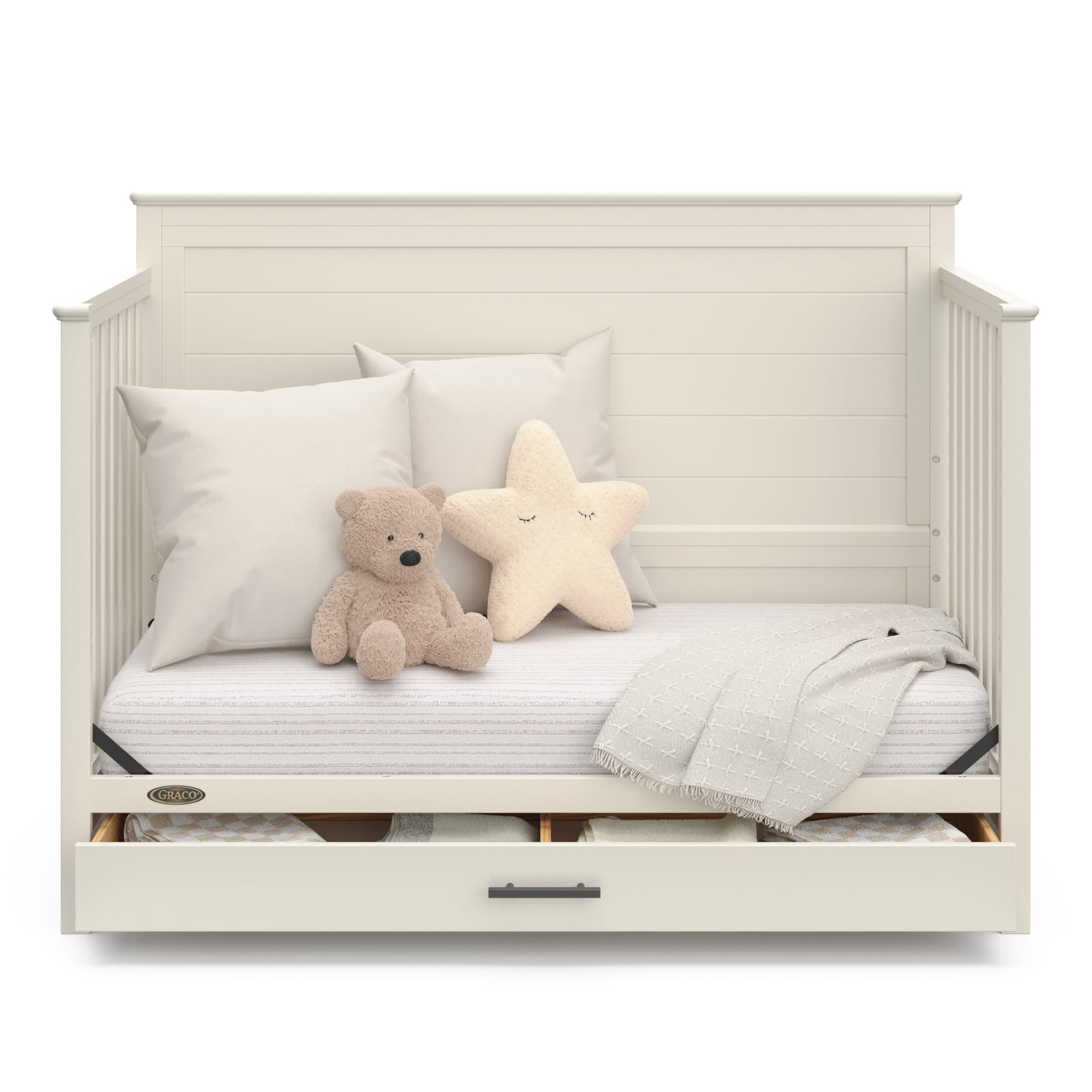 Graco Tristan Convertible Crib With Drawer - Frosted Oat