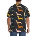 thumbnail image 5 of Xecao offers the Plaid Dachshund for Men's Casual Short-sleeved Shirt, a button-up collared shirt with a pocket, perfect for beach vacations and yacht travel in the 3X-Large size., 5 of 7
