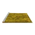 thumbnail image 2 of Ahgly Company Machine Washable Indoor Square Medallion Yellow Traditional Area Rugs, 4' Square, 2 of 4