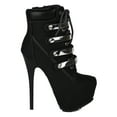 thumbnail image 2 of Breckelles AH99 Women Nubuck Almond Toe Gold Plating Platform Stiletto Heel Ankle Bootie, 2 of 5
