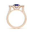 thumbnail image 2 of ANGARA Oval Lab Grown 2 Ct Blue Sapphire Halo Engagement Ring for Women in 14K Rose Gold (Size-9x7mm) | September Birthstone, Anniversary, Jewelry Gift for Women | Lab-Grown Blue Sapphire Ring, 2 of 8