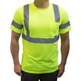thumbnail image 3 of NY Hi-Viz Workwear Class 3 High Vis Reflective Short Sleeve ANSI Safety Shirt 9082- Lime / Medium, 3 of 6
