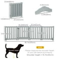 thumbnail image 3 of PawHut Foldable Dog Gate with Door, 4 Panels Pet Gate, Grey, 3 of 10