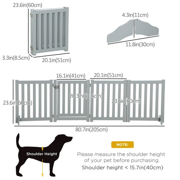 PawHut Barrière extra haute pour chien avec porte, ajustement à pression,  fermeture automa