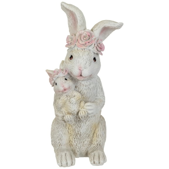 Northlight Mother and Baby Bunny Outdoor Garden Easter Statue - 9.25"