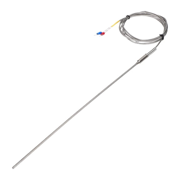 Uxcell E Type Thermocouple Temperature Sensor Probe 3x300mm 6.6ft Wire 0 to 800C(32 to 1472F) Stainless Steel