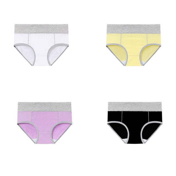 Women 5 Pieces Seamless Panties, Purple/Beige