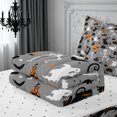thumbnail image 5 of Erosebridal Halloween Ghost Zipper Twin Comforter Sets with Fitted Sheet and 2 Pillowcases,Gothic Skeleton Zipper Bedding Set,Grey,Reversible, 5 of 7