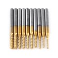 thumbnail image 1 of End Mill, 10pcs Tungsten Carbide End Mill Coat 1/8" Shank Milling Cutter Engraving Bits CNC  Burrs Set, Drill Mills, 1 of 8
