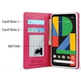thumbnail image 4 of Case for Google Pixel 4, [Pink] Infolio Wallet Credit Card Slot ID Cover, View Stand [with Wrist Strap Lanyard] for Google Pixel 4 Phone (2019), 4 of 7