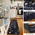 thumbnail image 3 of Merry Christmas Kitchen Rugs Set 2 Pieces Non Skid Kitchen Floor Rug and Mat Christmas Kitchen Rug Area Mat Carpets for Holiday Outdoor Decor 17"x47"+17"x30", Black, 3 of 6