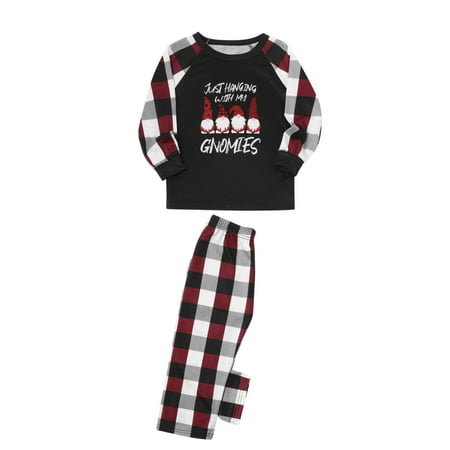

Fesfesfes Xmas PJS Parent-child Set Striped Print HomeWear Pajamas Two-piece Child Set Sale Items