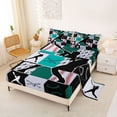 thumbnail image 2 of Castle Fairy Baseball Collage King Sheets 4pcs, Sport Theme Checkered Bedding, Teal Red Black,1 Fitted Sheet, 1 Flat Sheet and 2 Pillowcases, 2 of 6
