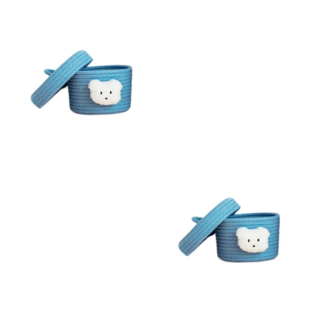 Monstrate Cesta de almacenamiento para dormitorio Maximice el espacio con cesta de almacenamiento plegable y lavable hecha a mano con espacio de azul con tapa METRO 2piezas