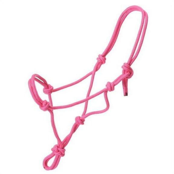 Tough-1 Miniature Poly Rope Tied Halter Med Pink