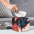 thumbnail image 4 of Kdxio Abstract Colorful Skull Art Print Tissue Box Cover,Square Decorative PU Leather Facial Paper Case Organizer Holder Dispenser for Bathroom,Night Stands,Desk,Car 5.2''X5.2''X5.2'', 4 of 6