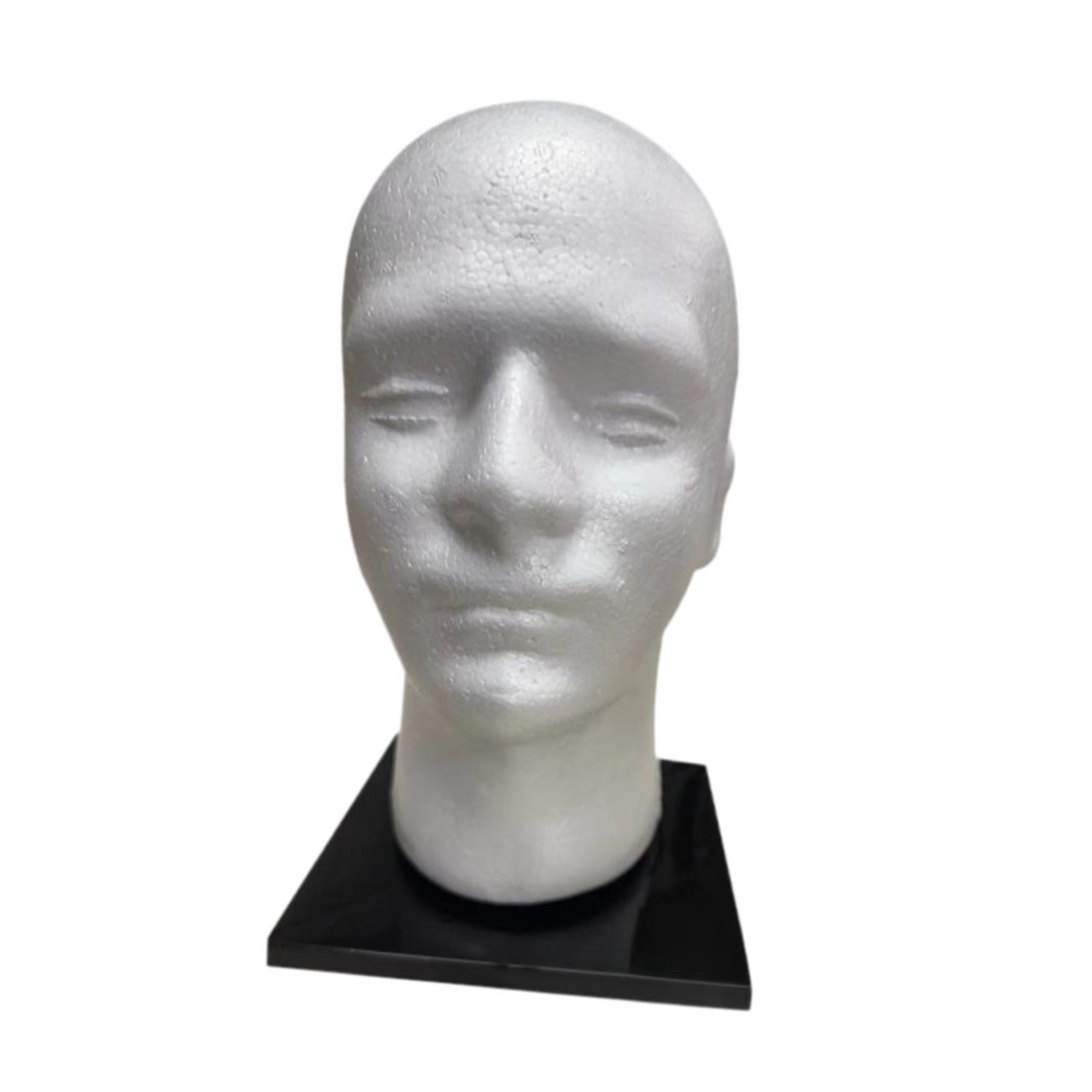 TOOYFUL Foam Mannequin Head,Glasses Hat Display Holder,Lightweight Hairpiece Stand,Manikin Head for Headphone,Home Styling,Barbershop male