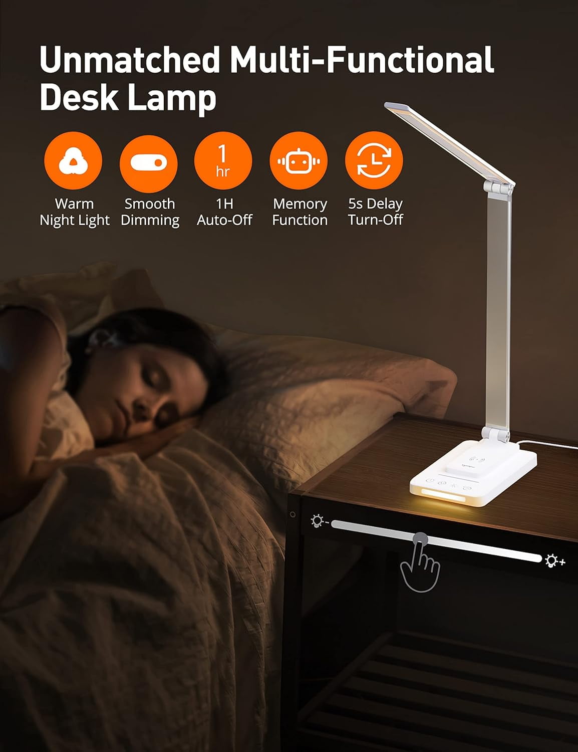 Etekcity Dimmable LED Table Desk Lamp, 4 Lighting Modes, 5-Level