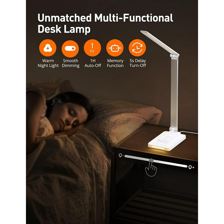 Taotronics qi wireless charging led best sale desk lamp in white