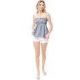 thumbnail image 6 of MixMatchy Women's Plaid Strapless Modal Smocked Tube Top, 6 of 6
