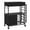 black, variant on Danolapsi Rolling Craft Storage Work Table for craft cutting machine - Wood Top Craft Cart w/ 2 Fabric Drawers, Double-Layer Shelf, Vinyl Roll Holder & Hooks, Wheels - Tiger-Striped