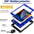 thumbnail image 3 of BMOUO iPad 9th/8th/7th Generation Case, New iPad 10.2 Case,3 Layer Hybrid Shockproof [360 Rotating Stand][Hand Strap] [Pencil Holder] Kids Case for iPad 10.2 inch 2021/2020/2019 - Black/Deep Blue, 3 of 9