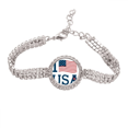 thumbnail image 1 of I Love Usa America de Cultura Pulsera de tobillera de cadena de tenis, joyería de diamantes, 1 of 3