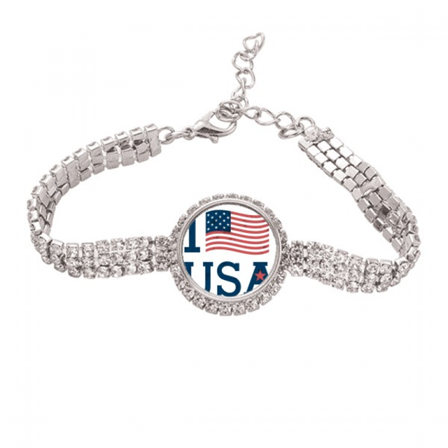 I Love Usa America de Cultura Pulsera de tobillera de cadena de tenis, joyería de diamantes